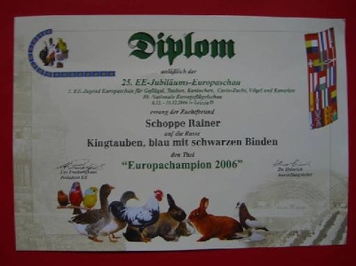 Diplom Europaschau 2006 in Leipzig